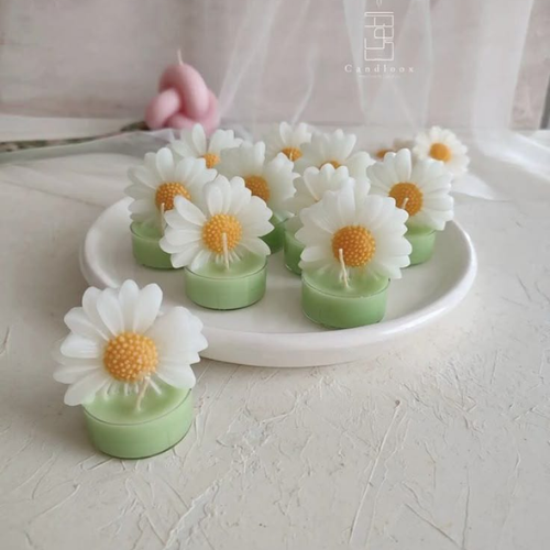 Pack x6 Velas en Forma de Margarita – Fragancia Suave & Elegante